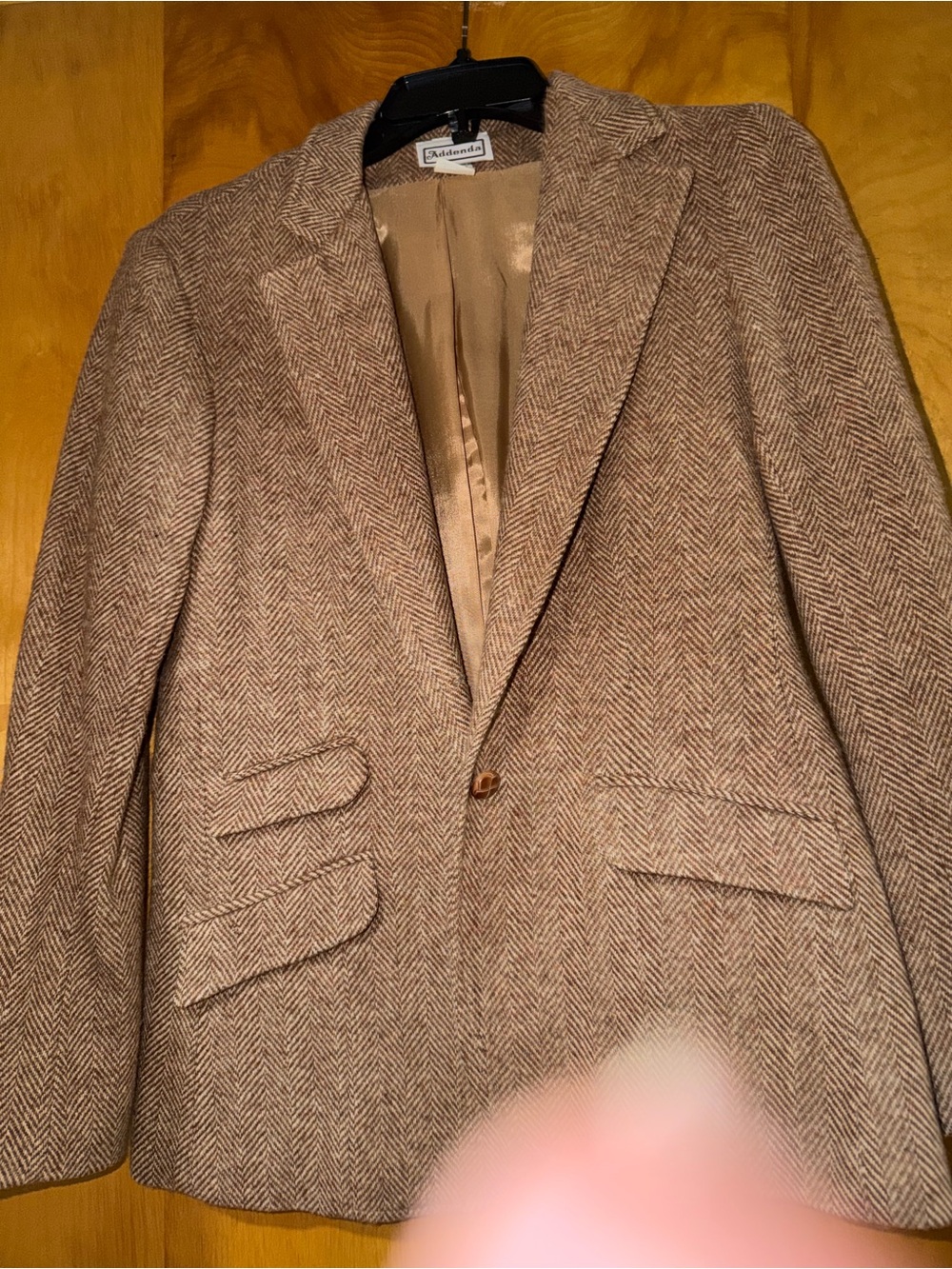 Women’s brown Herringbone 100% Wool Blazer - Picture 3 of 13